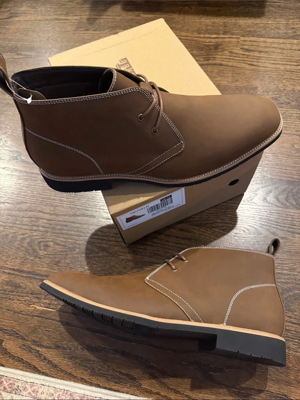 Men's Brown Chukka Boot - Sleek Casual Leather Lace-Up truveid 13